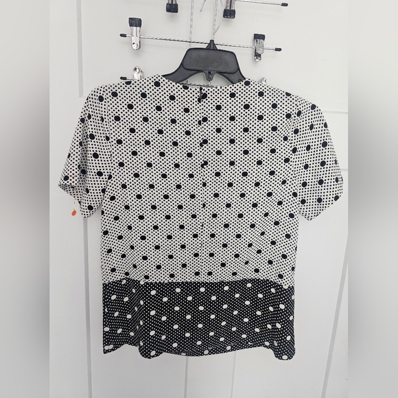 Daniel Rainn Polka Dot Colorblock Blouse Size S - Picture 6 of 11